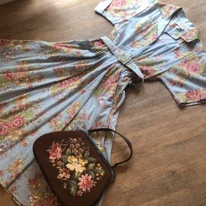The Traveler by Connie, vintage floral shirt waist day dress